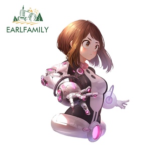 Earlfamily สติกเกอร์ ลายอนิเมะ My Hero Academia Uraraka 3D ป้องกันรอยขีดข่วน กันน้ํา 13 ซม. x 9.5 ซม. สําหรับติดตกแต่งรถยนต์ DIY