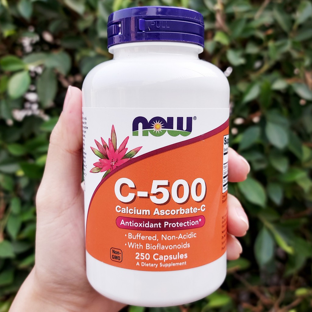 วิตามินซี Buffered C500 with Bioflavonoids 250 Capsules (Now Foods