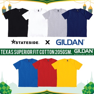 Gildan x STATESIDE TEXAS Raya Superior Fit เสื้อยืดคอกลม ผ้าฝ้าย 205gsm สําหรับผู้ใหญ่ ทุกเพศ
