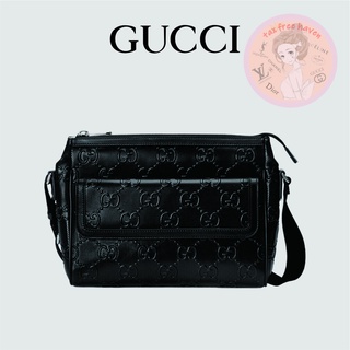 Shopee ลดกระหน่ำ 🔥ของแท้ 100% 🎁Gucci Brand New GG Print Embossed Messenger Bag