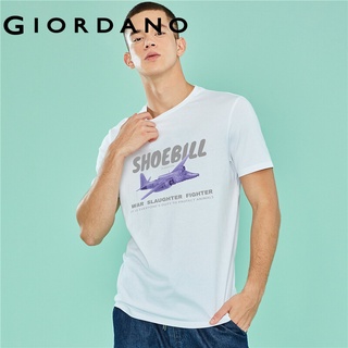 Giordano Men เสื้อยืดแขนสั้นคอกลม ผ้าฝ้าย 100% สกรีนลวดลาย Alienation Species Series Free Shipping