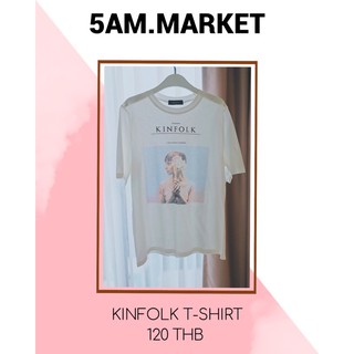 Kinfolk t-shirt เสื้อยืดแขนสั้น เสื้อยืดเกาหลี เสื้อยืดโอเวอร์ไซค์ oversize
