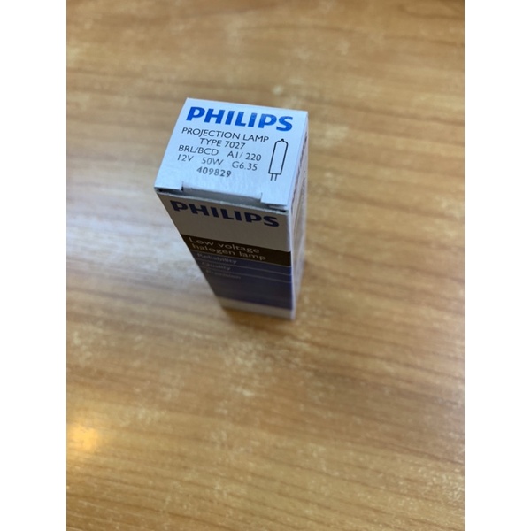 หลอดใส่โคมทำฟัน-หลอดเครื่องฉายสไลด์-projection-lamp-type-7027-philips-12v-50w-low-voltage-halogen-lamp