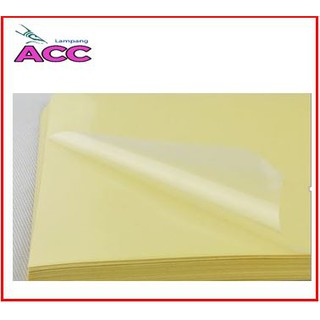 สติ๊กเกอร์ pvc สีใสหลังเหลือง A4
