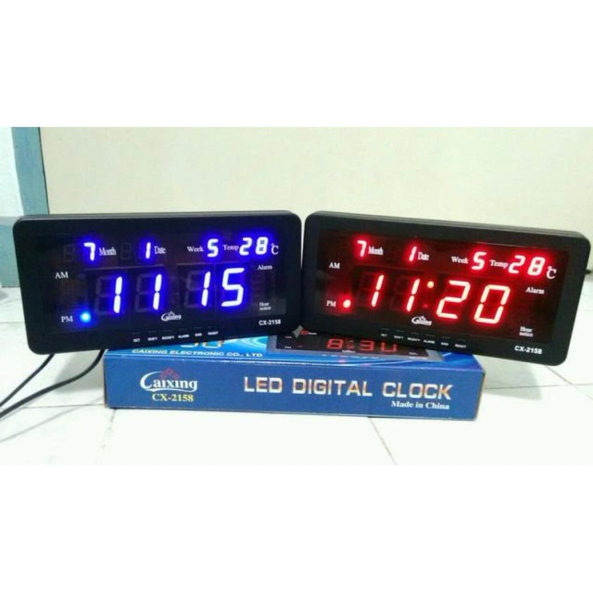 นาฬิกาดิจิตอลled-digital-clockแขวนผนัง-ตั้งโต๊ะ-รุ่นcx-2158-ตั้งปลุก-บอก