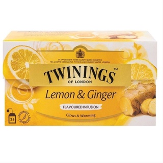 ขายแยกซอง 2 กรัม Twinings, Lemon & Ginger ไม่มีคาเฟอีน