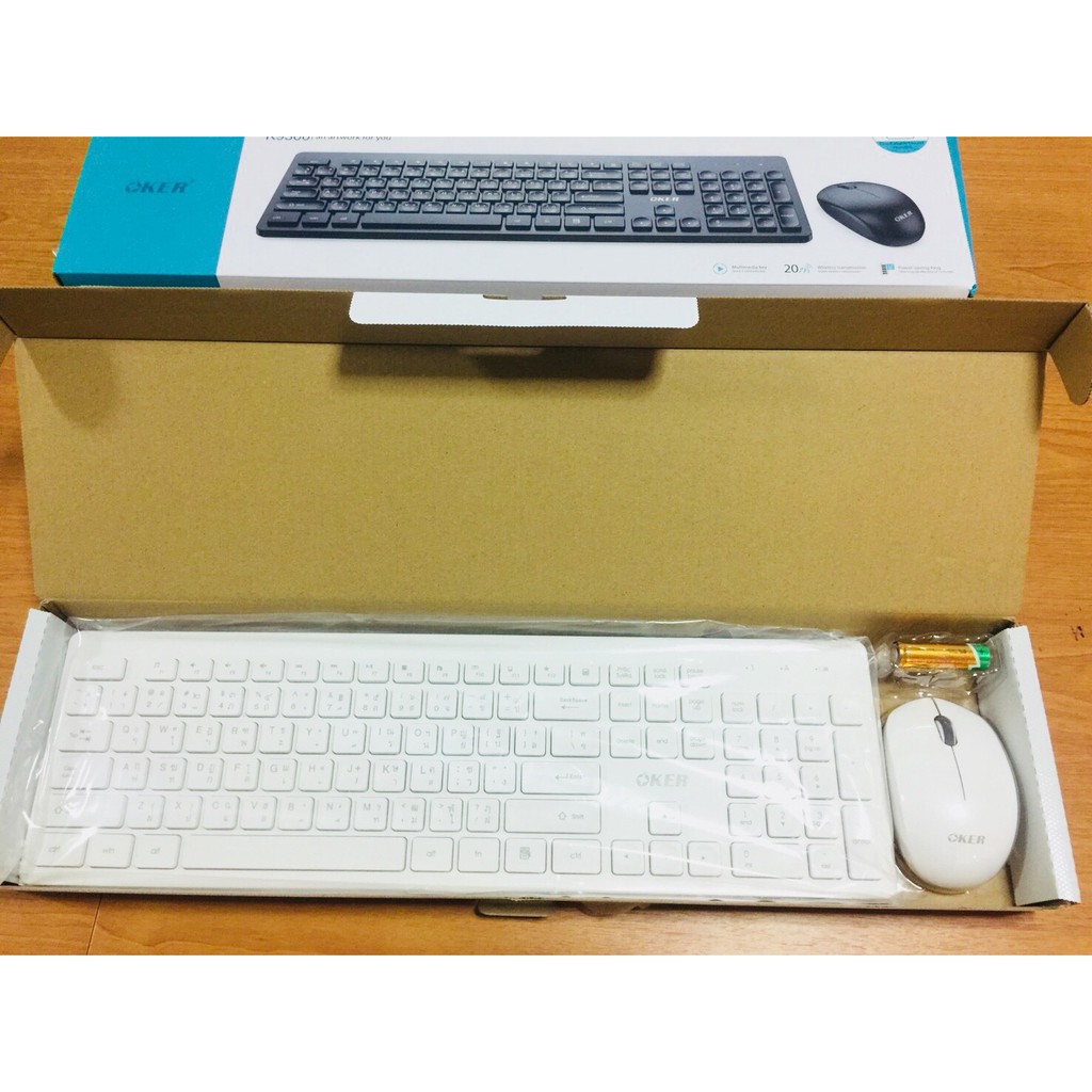 ภาพสินค้าOKER ชุดคีบอร์ดเมาส์ไร้สาย Wireless keyboard mouse Combo set รุ่น K9300/ik7500 จากร้าน umbrella_it บน Shopee ภาพที่ 3