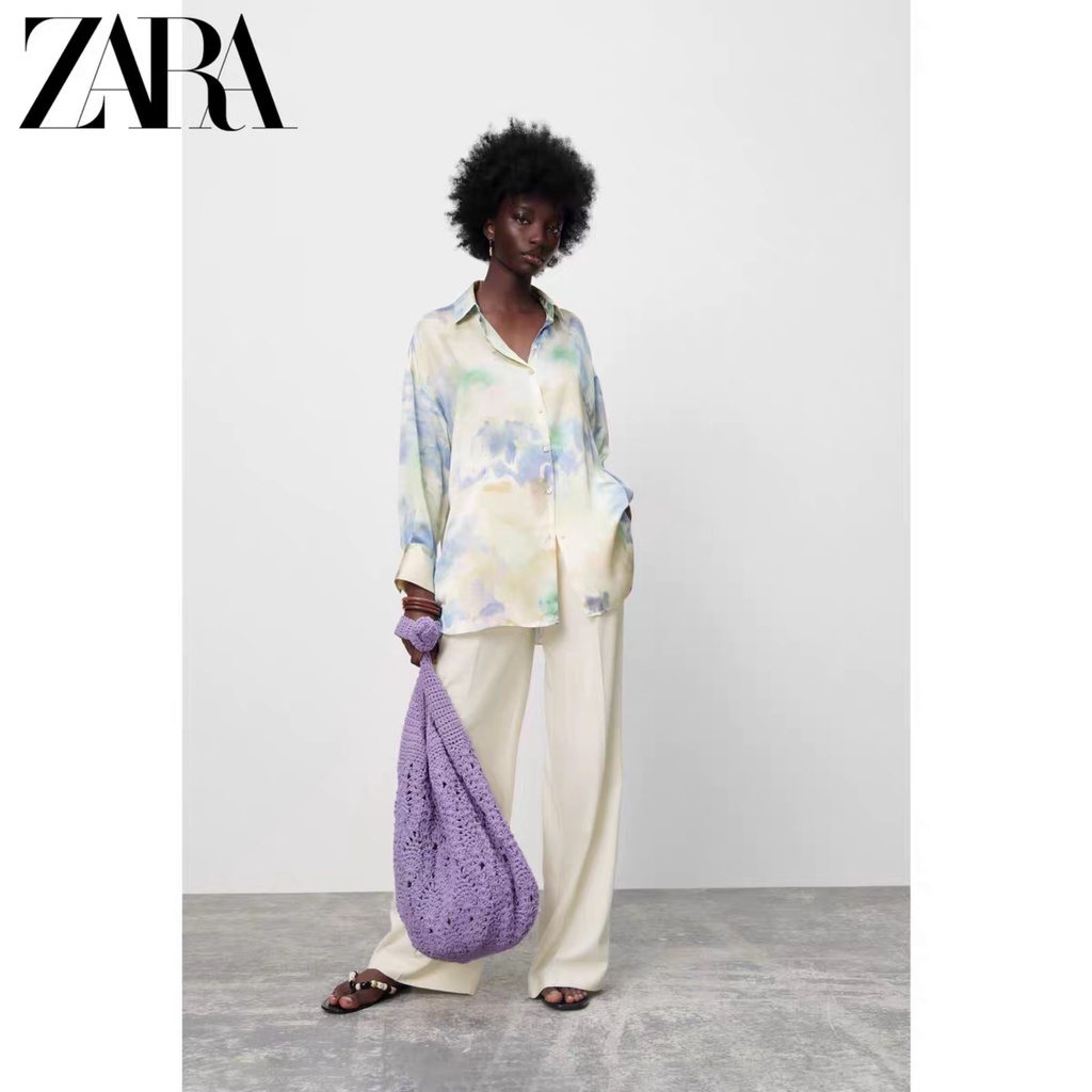 zara-เสื้อเชิ้ต-ผ้าซาติน-ผ้าไหม-ทรงหลวม