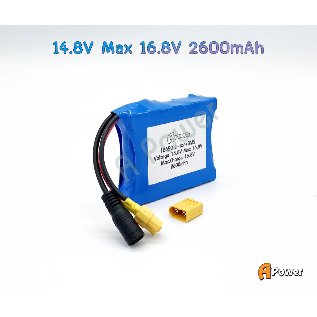 แบตลิเธียม-li-ion-แบตลําโพงบลูทูธ-งานทั่วไปหรืองาน-diy-14-8v-max-16-8v-2600ma-18650-แพ็ค-มีวงจรป้องกัน