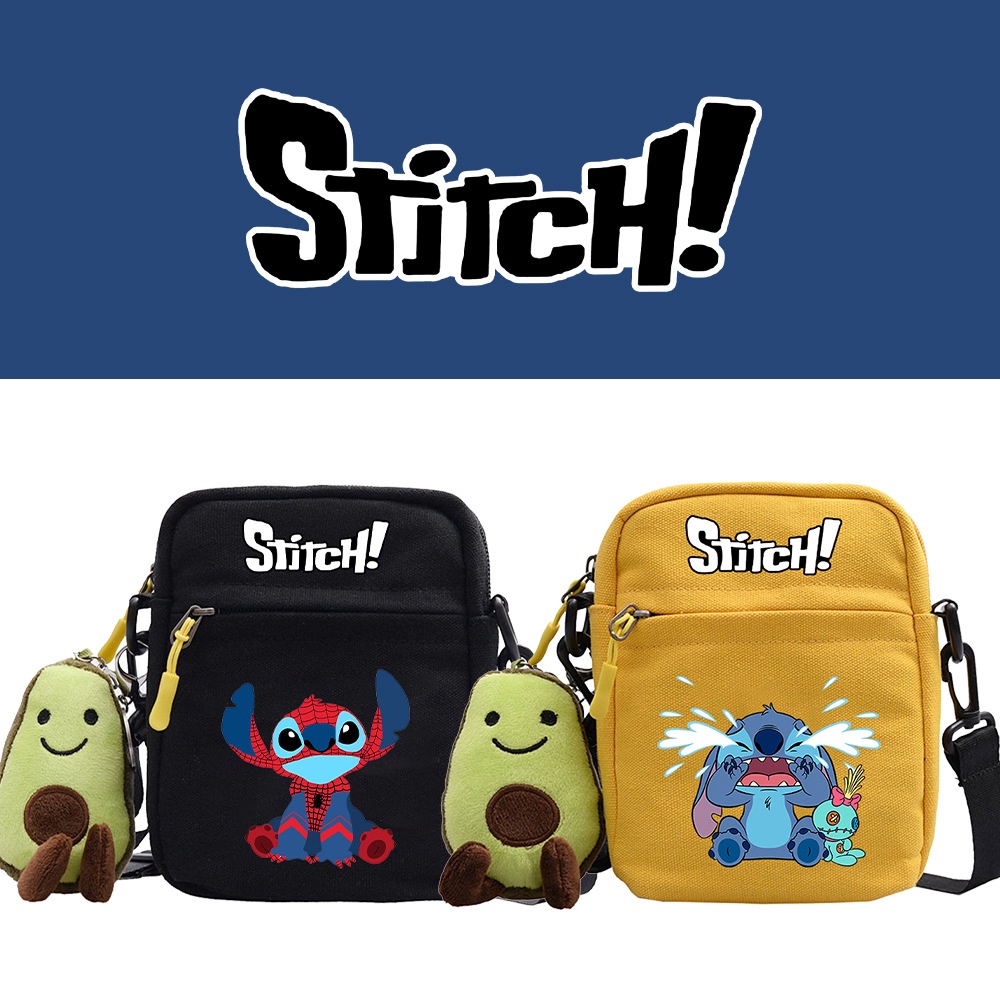 stitch-กระเป๋าสะพายไหล่-ผ้าแคนวาส-ทรงสี่เหลี่ยม-ขนาดเล็ก-เหมาะกับของขวัญคริสต์มาส-สไตล์สปอร์ต-สําหรับเด็ก