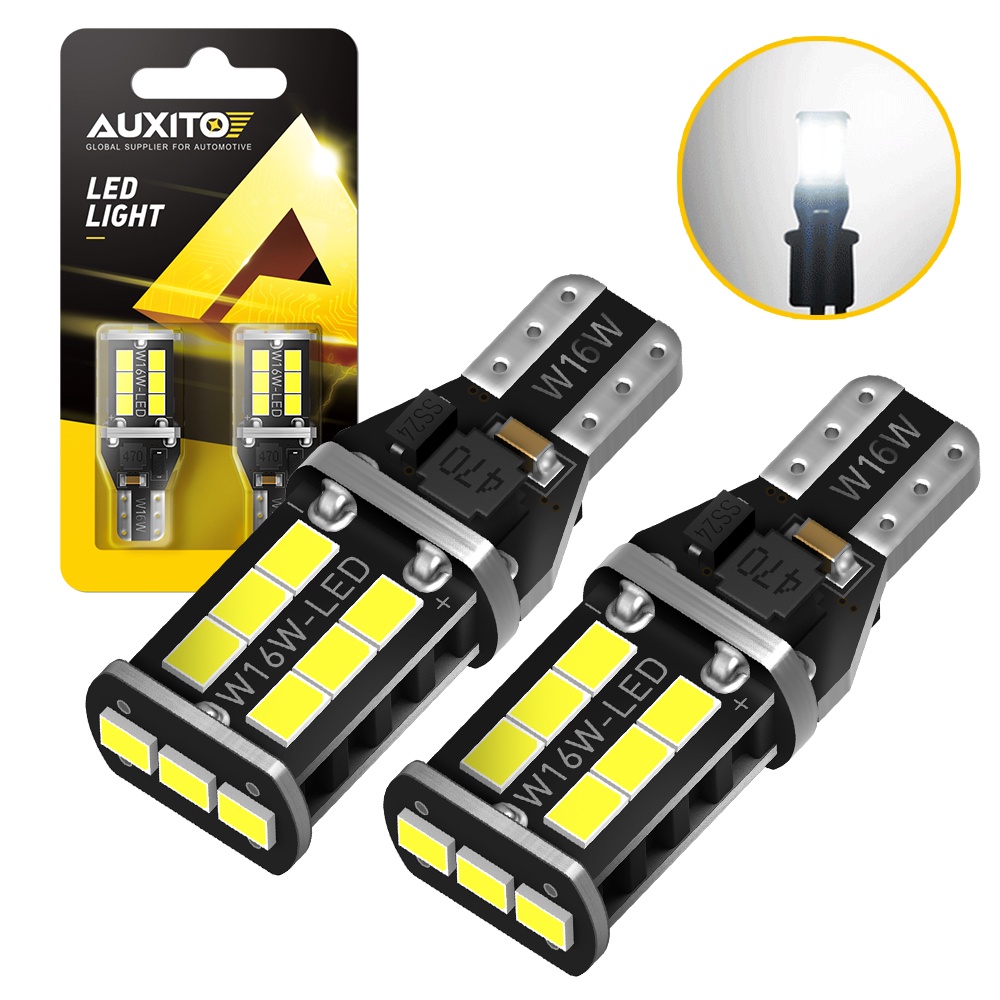 APOOS T15 LED Ampoule CANBUS Sans Erreur 27SMD W16W 912 921 Pour RV Intérieur Lumière Voiture LED Feux De Recul Feux De Jour Sauvegarde Inversée Ampoules 12V 6500K Blanc 2Pcs