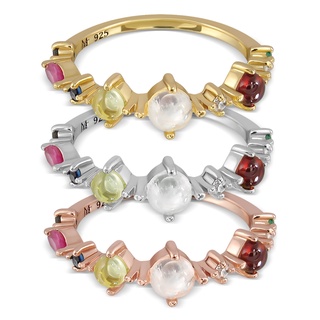 ภาพหน้าปกสินค้าMizuchol แหวนนพเก้า เงินแท้ พลอยแท้ เพชรแท้ Nine Lucky Gems Ring | Series Hope ที่เกี่ยวข้อง