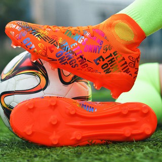 ภาพขนาดย่อของสินค้ารองเท้าฟุตบอลทรงสูง FG รองเท้าเทรนนิ่ง รองเท้าฟุตบอล มืออาชีพ Size: 35-46