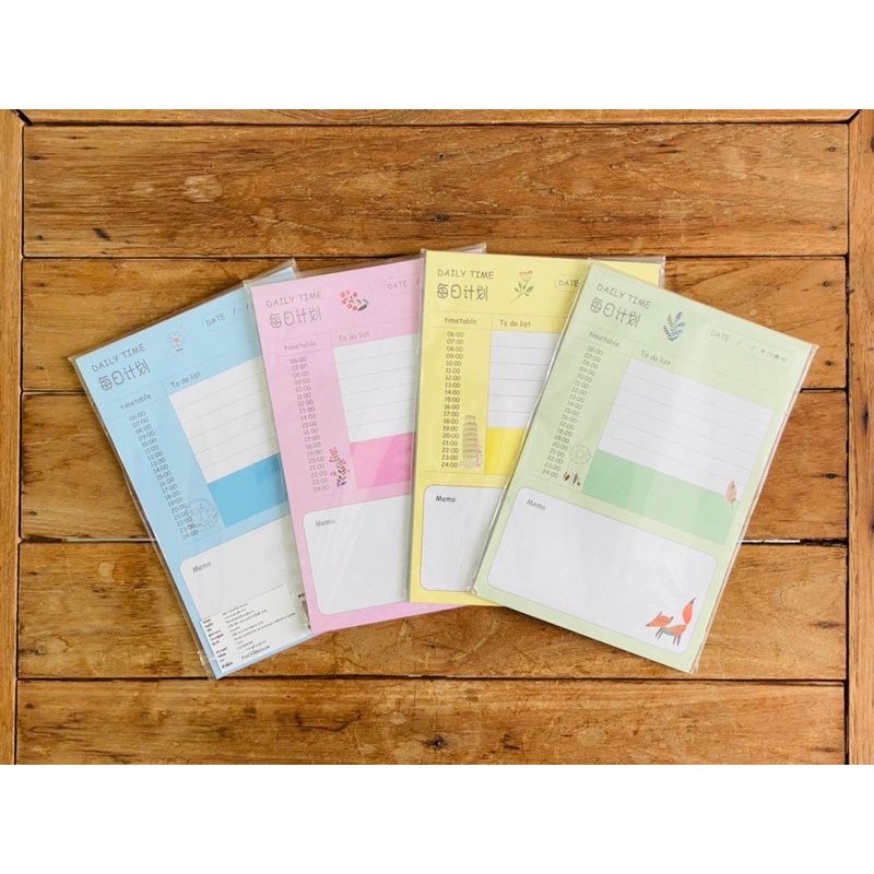 พร้อมส่ง-แพลนเนอร์-daily-planner-weekly-planner-1-แพ็ค-40-แผ่น-มี-2-สี-กระดาษโน๊ต