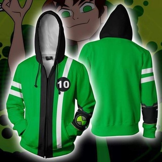 สินค้า เสื้อกันหนาวแขนยาว มีฮู้ด ทรงหลวม ลายการ์ตูนอนิเมะ Ben 10 แฟชั่นสำหรับผู้ชาย