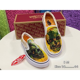 สินค้า รองเท้า VANS Classic Slip-on Vincent van Gogh Series Skull