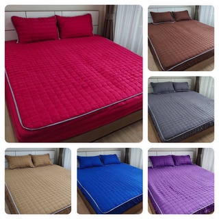 Bedsheet.BKK ผ้าปูที่นอนเสริมใยนุ่ม คอตต้อน ลายริ้ว ขนาดเตียง6ฟุต เย็บขอบ เนื้อผ้านิ่ม สีไม่ตก ผ้าไม่ร้อน รหัส161 / 666.