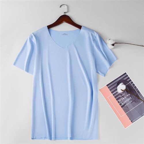 ภาพสินค้าtshirt ️(พร้อมส่ง) ️ เสื้อยืดชาย ใส่สบาย คอวี 6 สี ใส่เที่ยว ใส่นอน ออกกำลังกาย ผ้าระบายอากาศ100% จากร้าน pantiwa_shop บน Shopee ภาพที่ 6