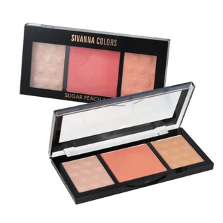 บลัชออนโทนสีพีช Sivanna Golors Sugar Peach Box HF371 บลัชออนสีพีช