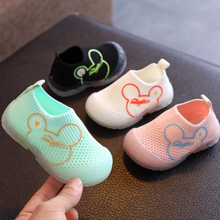 💘สไตล์ใหม่บินทอเด็กวัยหัดเดินรองเท้านุ่ม แต่เพียงผู้เดียว 0-1-2-3 ปีฤดูใบไม้ผลิและฤดูใบไม้ร่วงรองเท้าเดียวผู้ชายและผู้ห