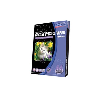 Hi-jet กระดาษโฟโต้ ผิวมัน Inkjet Platinum Glossy Photo Paper 180 แกรม A4 100 แผ่น