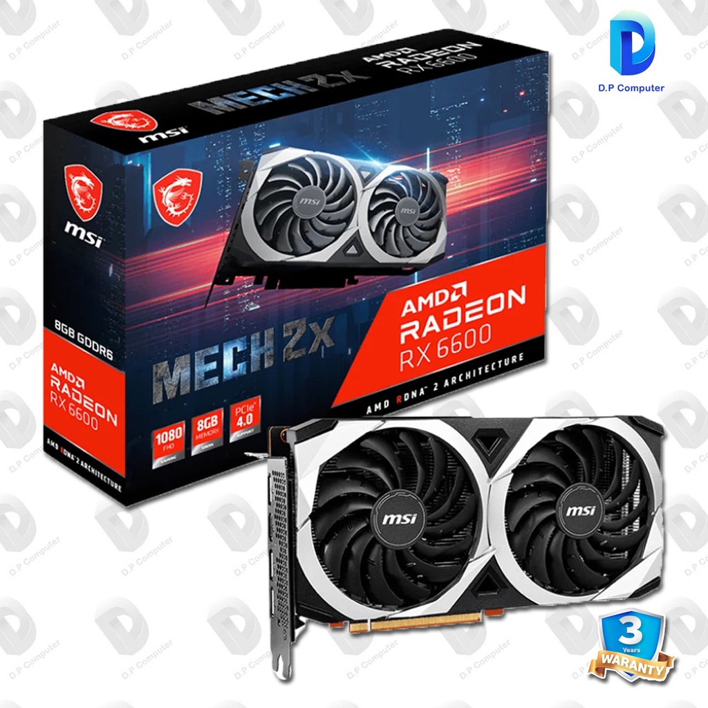 การ์ดจอ-msi-radeon-rx-6600-mech-2x-8gb-gddr6-สินค้าใหม่-รับประกัน-3-ปี