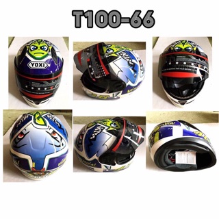 หมวกกันน็อคเต็มใบ T100-66 ไซร์L (ลายปลา)”รอบหัว57-60เซน”(ถอดซักได้)