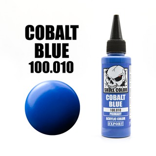 Skull Color 010 สีน้ำเงินประกายม่วง (Cobalt Blue) สีสูตร Acrylic ผสมสำเร็จสำหรับแอร์บรัช สี Primary สีหลัก ขนาด 60ml.