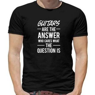 เสื้อยืดผ้าฝ้าย พิมพ์ลาย  Guitars Are The Answer Guitaristmusiciandmusic สําหรับผู้ชาย O65YT664144สามารถปรับแต่