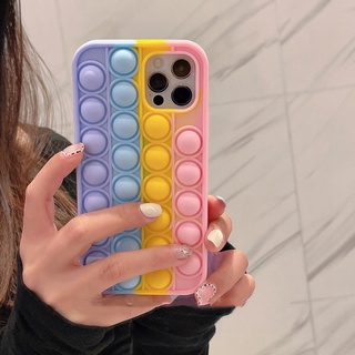 พร้อมส่ง เคสซิลิโคนนิ่ม สีรุ้ง สําหรับ iPhone 13 12 11 Pro Max 12Mini SE 2020 X XR Xs Max 8 7 6 6s Plus