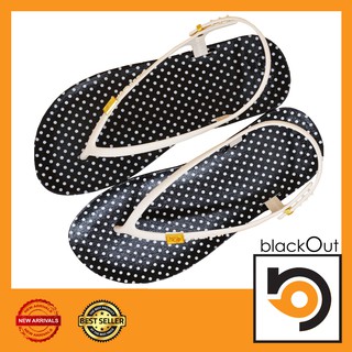 🔰 BlackOut Flipper Slingback 🔰 รองเท้าแตะ รองเท้ารัดส้น พื้นลายจุดเล็ก
