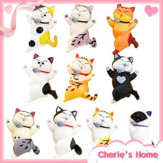 ( Cheriehome ) ตุ๊กตาแมวสําหรับตกแต่งรถยนต์ 10 ชิ้น