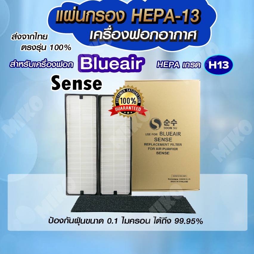 ภาพหน้าปกสินค้าไส้กรอง Hepa เแผ่นกรอง เครื่องฟอกอากาศ BLUEAIR รุ่น Sense / Air purifier filter กรองฝุ่น pm2.5 จากร้าน miko_family บน Shopee