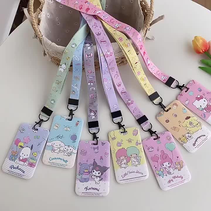 เคสโทรศัพท์มือถือ-ลายการ์ตูน-sanrioed-cinnamoroll-my-melody-kuromi-hangyodon-พร้อมสายคล้อง-สําหรับบัตรรถบัส-รถไฟใต้ดิน