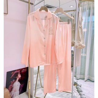 [Code: SSPUPJ ลด 100฿]ชุดนอนไหมซาติน เกรดพรีเมียม ✨ลาย Camelia F54/F55✨ ชุดนอน Silk Satin ชุดนอนพรีเมียม ชุดนอนขายาว ชุด