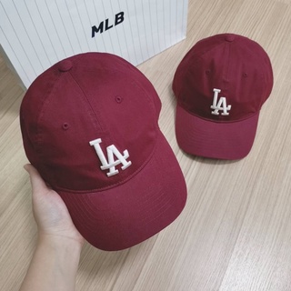 MLB N-Cover Ball Cap หมวกสีแดงเลือดหมู Logo LA ❤️❤️ Free size ด้านหลังหมวกมีสายปรับขนาดได้
