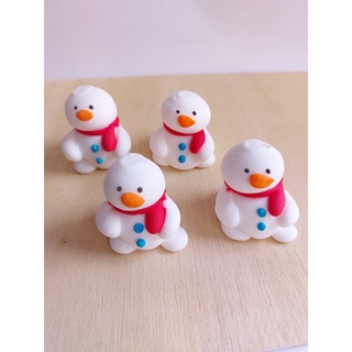 น้ำตาลปั้น สโนวแมน ตกแต่งบราวนี่น่ารัก น้ำตาลปั้น  น้ำตาลปั้นรูป snowman ได้ สินค้าตามรูป 4 ชิ้น