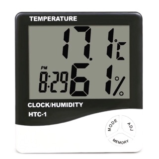 เครื่องวัดอุณหภูมิ ความชื้น และนาฬิกา Hygrometer Thermometer HTC-1 เครื่องวัดอุณหภูมิห้อง