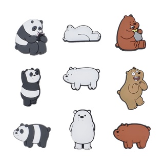 เข็มกลัด รูป We Bare Bears สีสันสดใส สําหรับตกแต่งรองเท้า Crocs Jibbitz DIY