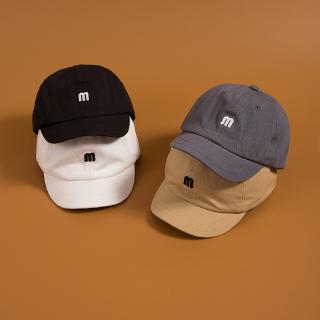 หมวกเบสบอล แบบนิ่ม พิมพ์ลายตัวอักษร M สไตล์เกาหลี สำหรับผู้ชาย และผู้หญิง