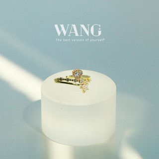 สินค้า Wj แหวนชุบทอง 18k ประดับเพทาย รูปดาว หัวใจ เครื่องประดับ ของขวัญ สําหรับผู้หญิง