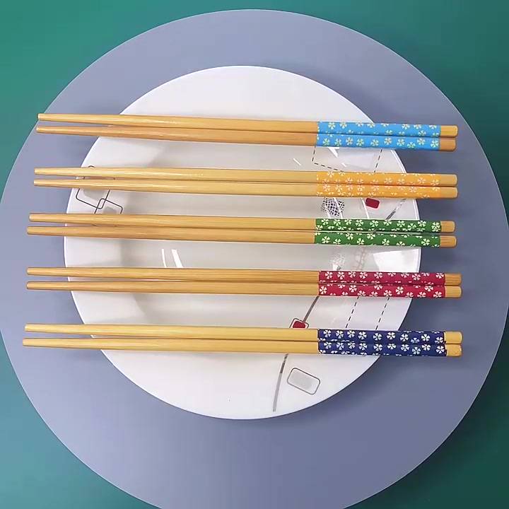 ตะเกียบไม้ไผ่-พิมพ์ลายซากุระ-ของใช้บนโต๊ะอาหาร-ของใช้ในครัวเรือน-มีห้าสี