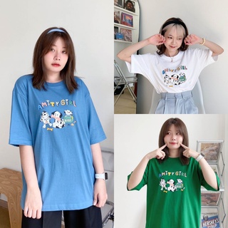 เสื้อยืดพิมพ์ลายแฟชั่น AMITY GIRL OVERSIZE มี 3 สี เสื้อโอเวอร์ไซส์