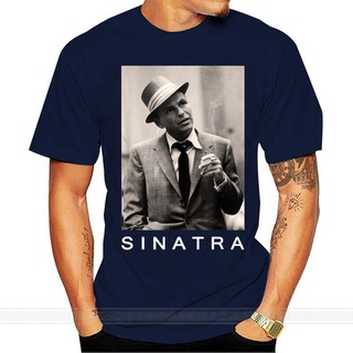 เสื้อยืดผู้ชายอินเทรนด์ในยุโรปและอเมริกาใหม่ Shubuzhi เสื้อยืดแขนสั้นลําลอง ผ้าฝ้าย 100% พิมพ์ลาย Frank Sinatra ไซซ์ยูโร