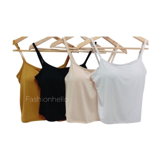 Ninamee เสื้อสายเดี่ยวครึ่งตัว เสริมบรา อก30-38” ปรับสายได้ สายเดี่ยวมีบรา สายเดี่ยวเสริมฟอง#1151