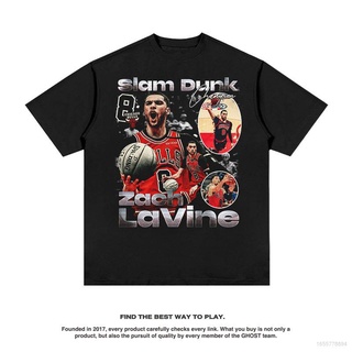 เสื้อยืดคอกลม แขนสั้น พิมพ์ลาย Jason NBA Bulls Zach LaVine Fan สไตล์วินเทจ พลัสไซซ์S-5XL