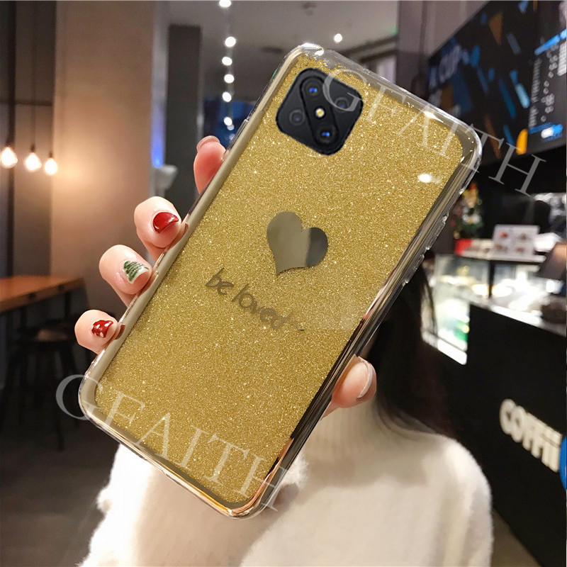 2020-new-เคสโทรศัพท์-oppo-reno4-z-5g-cover-fashion-couple-bling-gold-glitter-be-loved-silicone-casing-phone-case-เคส-oppo-reno-4-z-5g