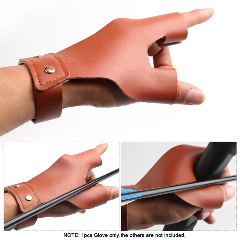 Archery Hand Guard Leather Finger Protector 2 นิ้วถุงมือป้องกันการถ่าย