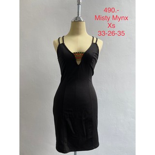 เดรสสั้น เดรสสายเดี่ยวสีดำเข้ารูป Misty Mynx SIZE XS #MYX022