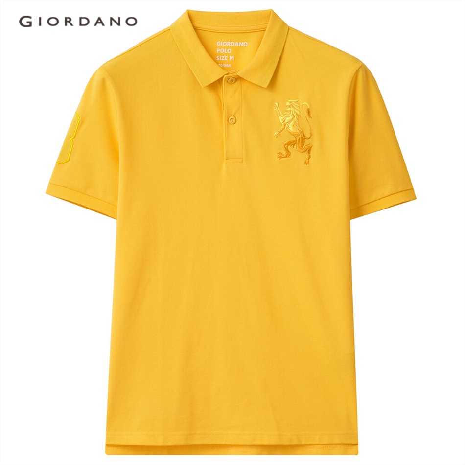 ภาพหน้าปกสินค้าGIORDANO เสื้อโปโลผู้ชาย ปักสิงโต - Men's 3D Lion Polo01010222